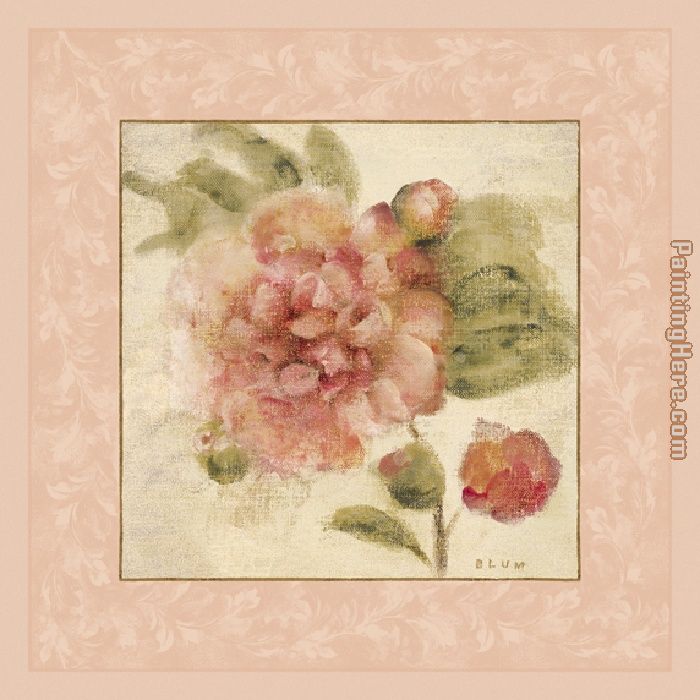 Rose on Acanthus II painting - Cheri Blum Rose on Acanthus II art painting